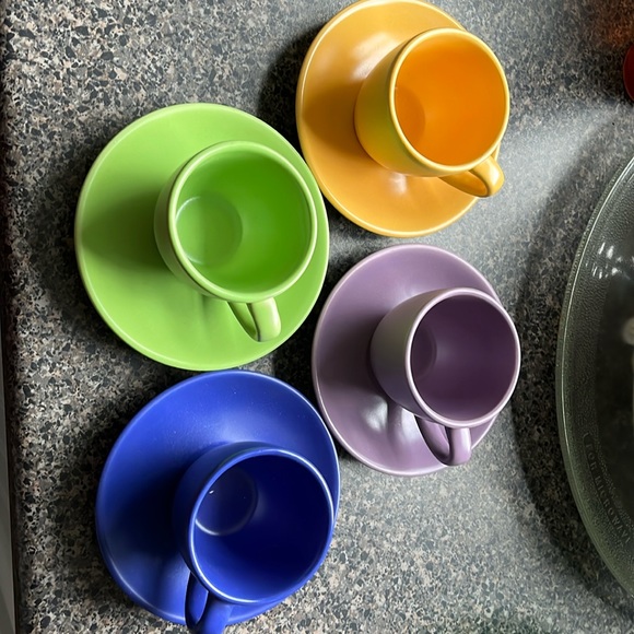 Colorful espresso cup n saucers - Picture 2 of 12